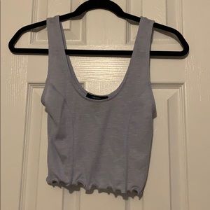 ribbed blue tank top